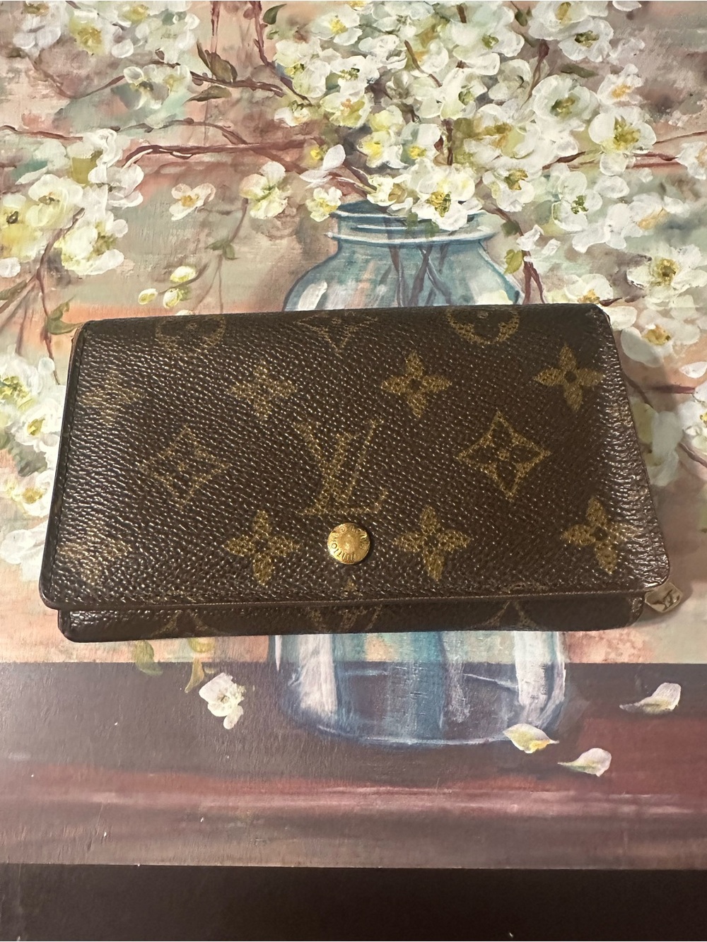 Louis Vuitton Monogram Trifold Wallet in Brown and Gold